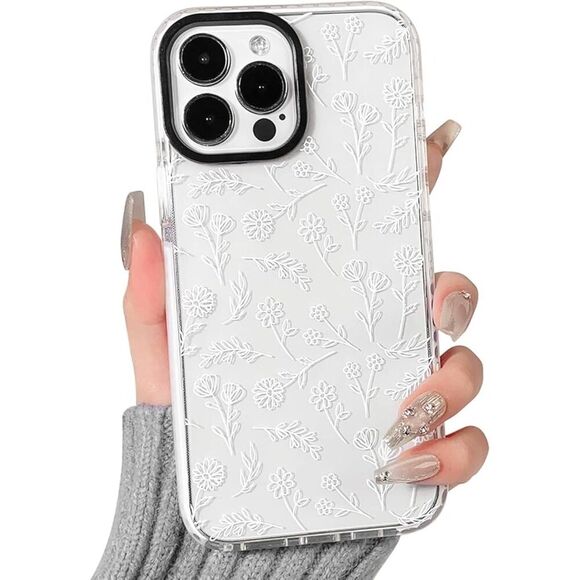 NITITOP Compatible for iPhone 16  Case Cute Flower Floral Clear - Picture 1 of 1